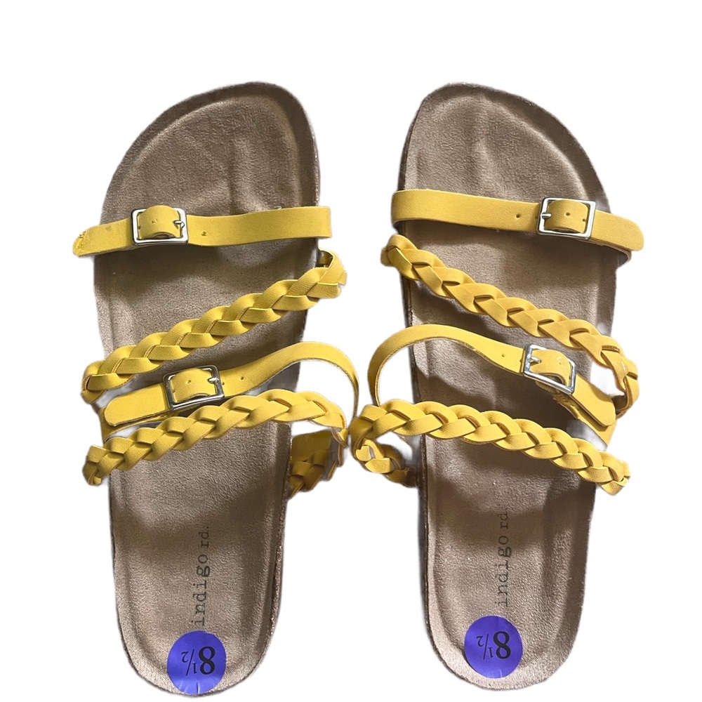 Indigo Rd. Yellow Sandals with Braided Straps•Never Worn•Size 8.5